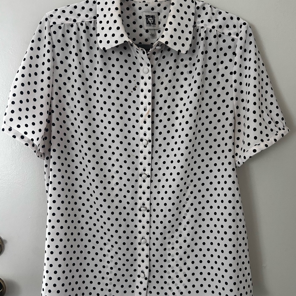 Polka Dot Button-Up Shirt